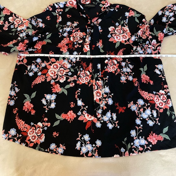 Lane Bryant Floral Tie Front Blouse - Size 22/24 - Picture 6 of 10